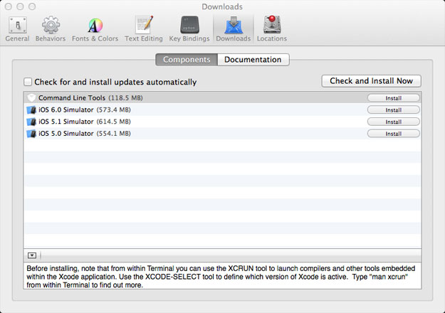 downloading command line tools for xcode